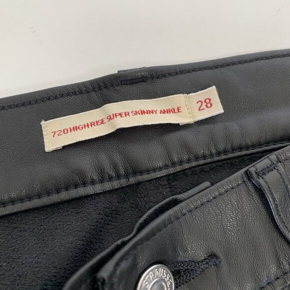 Levis 720 High Rise Skinny Pants 28 Black Ankle Slim Chic Stretch - Picture 9 of 11